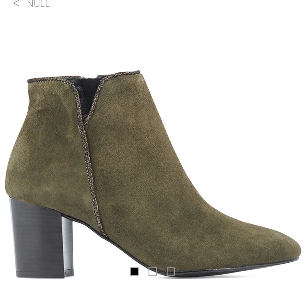 Minelli Suede Belma KAKI Green Bootie | Size 37